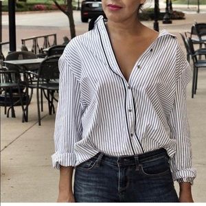 JCrew bottom down shirt with sequin collar